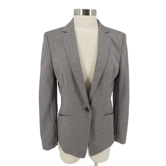 H&M Blazer Gray Long Sleeve 1 Button Lined Lightweight Career Jacket - Picture 1 of 8